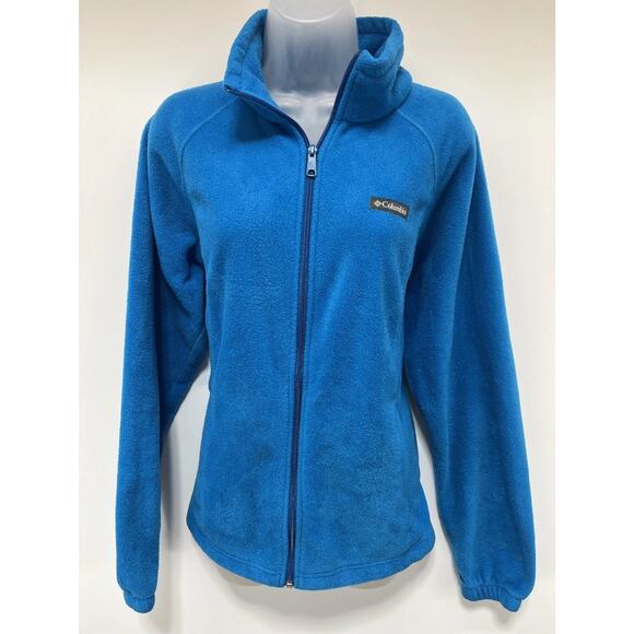 Columbia Jacket Women XL Benton Spring Full Zip Blue Fleece Mock Neck - Picture 1 of 6
